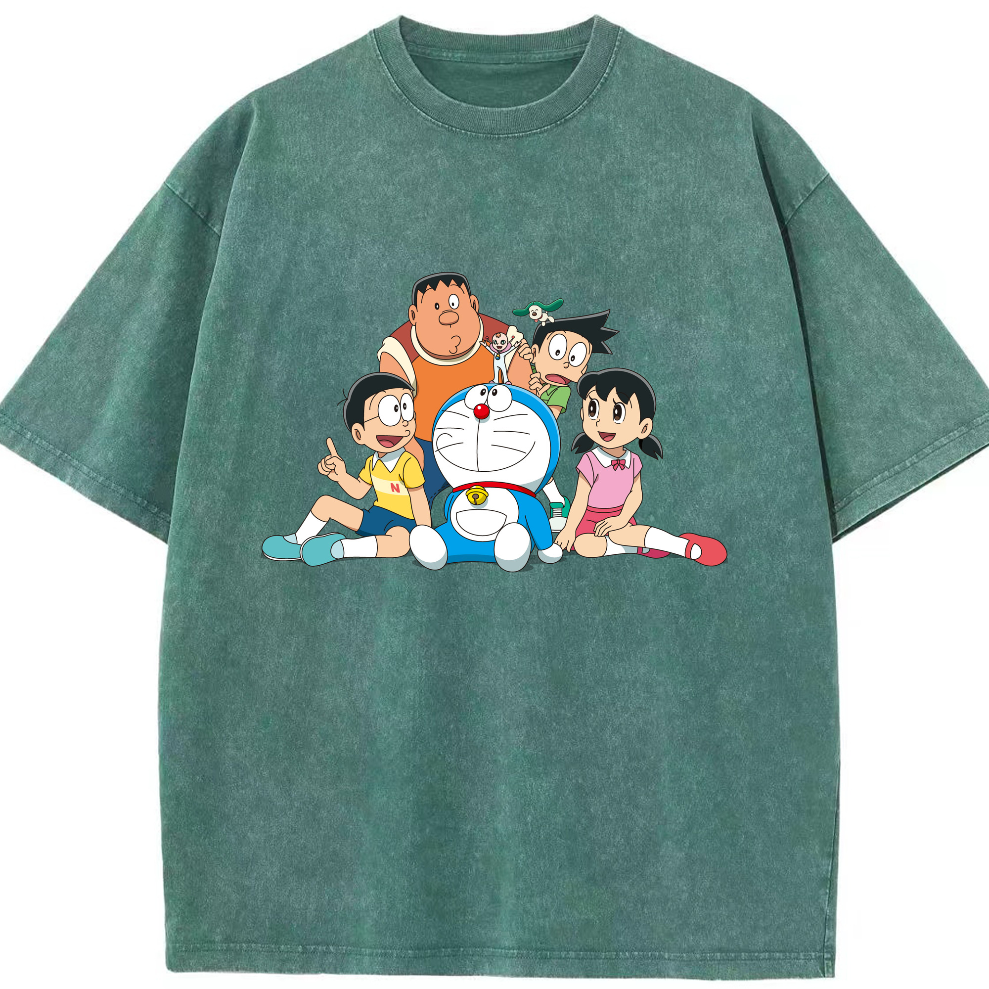（画像用） ドラえもん Doraemon 綿100% ヴィンテージ風 半袖Tシャツ（フロントプリント）